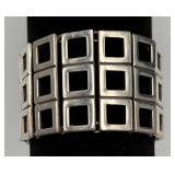 Unique Sterling Silver Block Design Bracelet