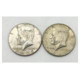 2-1968-D Kennedy 40% Silver Half Dollars