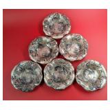 6 Sterling Nut Dishes w/Grape Cluster Pattern