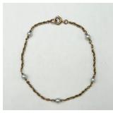 Antique 14K Gold & Pearl Bracelet