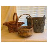 Lot of 3 Baskets