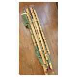 Vtg. 50's Green Fabric & Wood Army Cot