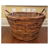 Large Double Handle Woven Wicker Basket