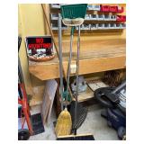 Push Broom, Rake, Pole w/Stand, Broom w/ Dust Pan