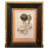 Vtg. Print Titled 'The Mirror' By Harrison Fisher