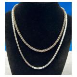 2 18' Silver Tone Fashion Chain Necklaces