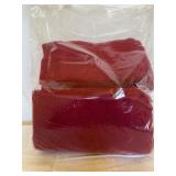 2 Red Bath Towels, 7 Hand Towels