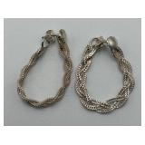 Pair of Sterling Silver Braided Earrings