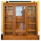 Antique 3 Glass Door Bookcase w/ Key
