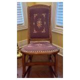 Vintage Victorian-style Needlepoint Rocking Chair