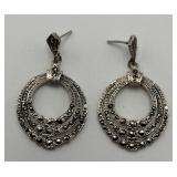 Pair of Sterling Silver & Marcasite Earrings