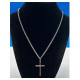 Sterling Silver Cross Pendant, Silver-Tone Chain