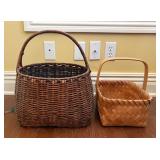 2 Wicker & Woven Top Handle Baskets