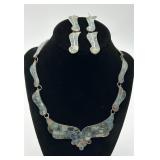 Vintage Taxco Sterling Silver Necklace & Earrings