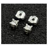 14K White Gold & Diamond Stud Earrings