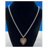 Rare Retired Avery Sterling Silver Heart Pendant