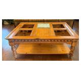 Stunning Pine Wood & Glass Coffee Table