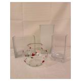 Lot of 4 Glass Flower Vases