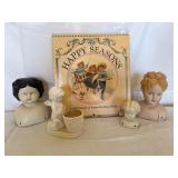 VTG Doll Heads, Candle Holder, 85 Calendar