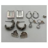 5 Pairs of Sterling Silver Earrings