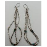 Pair of Silver Tone Turquoise Earrings