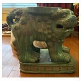 RARE Mid-Century Terra Cotta Foo Dog Plant Holder