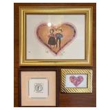 3 Framed 'Love' Themed Pictures