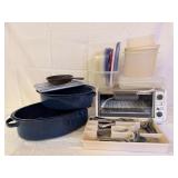Toaster Oven, Lodge Cast Iron Skillet, Misc.