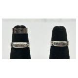 2 Religious Sterling Silver Rings & Toe Ring