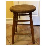 Short Vintage Wood Stool
