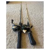 2 Vintage Zebco Rod & Reel Combos