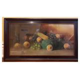 Pastel Still Life Fruit Painting, Signed