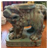 RARE Mid-Century Terra Cotta Foo Dog Plant Holder