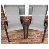 Pair of Nice Black & Grey Patio Chaira