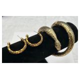 Whiting&Davis Snake Bracelet, Snake Scale Earrings