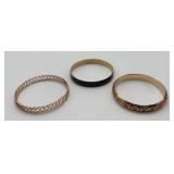 3 Gold Tone Fashion Bangle Bracelets