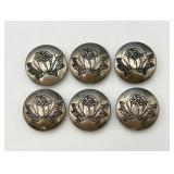 Partial Sterling Button Covers w/ Rose Design