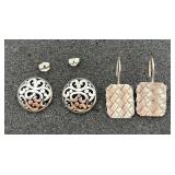 2 Pairs of Sterling Silver Earrings