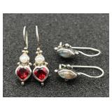 2 Pairs of Sterling Silver Dangling Earrings