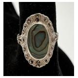 Sterling Silver, Abalone & Maracaite