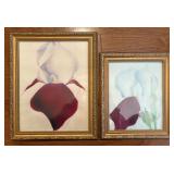 2 Lovely Gold Framed Flower Prints