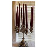 Beautiful Silver Plated 9-Candlestick Holder