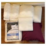 Lot of 2 White Down Comforters/Pillow/Neck Pillow