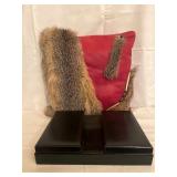 Leather & Fox Fur Pillow and Jewelry Box