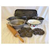 Cast Iron Griddle & Pans, Rolling Pin, Cake Pans