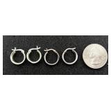 2 Pairs of Sterling Silver Hoop Earrings
