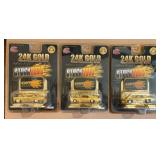 3 24K Gold Plated Commemorative Series Stock Rods