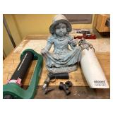 Lot of 5 Garden Items, Statue & Handheld Vacuum
