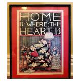 Vtg. 'Home Is Where The Heart Is' Print