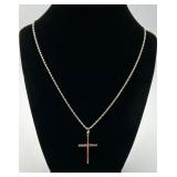 14K Gold Cross Pendant & Chain